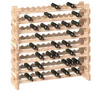 HOMCOM Scaffale Portabottiglie in Legno di Abete, Cantinetta Portabottiglie con 8 Ripiani per 96 Bottiglie e Peso Massimo 100 kg, 114x28x113.5 cm, Legno Naturale