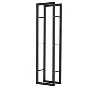 HOMCOM Scaffale Portalegna Moderno Verticale Legnaia in Ferro Nero
