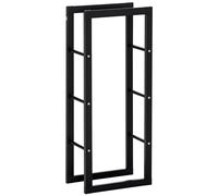 HOMCOM Scaffale Portalegna Moderno Verticale Legnaia in Ferro Nero