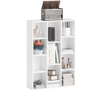Homcom Scaffale portaoggetti con 11 scomparti Design verticale o orizzontale per la decorazione di libri 74,3X24X106 cm Bianco