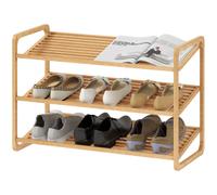 HOMCOM Scaffale Scarpiera in Bambù a 3 Livelli per 12 Scarpe 76x33x50.8 cm