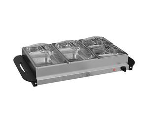 HOMCOM Scaldacollo a buffet, 6,8 l, in acciaio inox, 300 Watt, con termostato regolabile, per feste, buffet, cene in famiglia