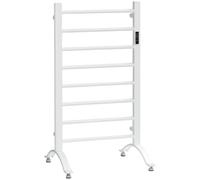 HOMCOM Scaldasalviette Elettrico a 8 Barre con Timer 50x45x90 cm Bianco | Portasciugamani Riscaldato, Controllo Temperatura, Acciaio al Carbonio