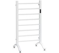 HOMCOM Scaldasalviette Elettrico a 8 Barre, Portasciugamani Riscaldato con Timer e Controllo Temperatura, in Acciaio al Carbonio, 50x45x90 cm, Bianco