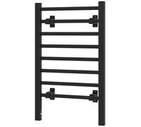 HOMCOM Scaldasalviette Elettrico da Terra o Parete 150W con 8 Barre e Timer 2-4 Ore, 53x35x90 cm, Nero