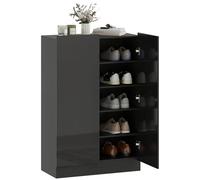 HOMCOM Scarpiera a 2 ante con chiusura morbida, scarpiera ingresso con ripiani regolabili, fori di ventilazione, per 20 paia di scarpe, 72 x 34,5 x 103 cm, nero lucido
