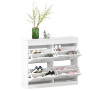 Homcom Scarpiera a 4 ante per mobili Scarpiera stretta Capacità di 32 paia per corridoio Ingresso 98X24X83 cm Bianco