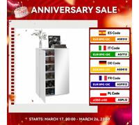 HOMCOM scarpiera a specchio con 5 ripiani 18 paia 60x32x95 cm bianco