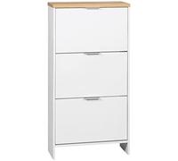 HOMCOM Scarpiera Armadio Scarpe, 3 Ante a scomparsa, Ripiani Regolabili, per Ingresso, Corridoio, 60 x 24 x 120 cm, Bianco