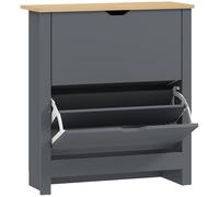 HOMCOM Scarpiera con 2 Scomparti Ribaltabili, Divisorio Regolabile per 8-12 Paia di Scarpe, 72x26x80 cm, Grigio Scuro Aosom Italy