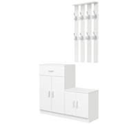 HOMCOM Scarpiera con Appendiabiti a Combinazione per Ingresso e Camera da Letto