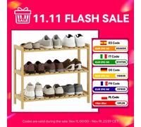 Homcom Scaffale per scarpe scarpiera in bambù a 3 livelli per 9 paia per corridoio 70X26X57,5 cm Naturale