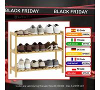 Homcom Scaffale per scarpe scarpiera in bambù a 3 livelli per 9 paia per corridoio 70X26X57,5 cm Naturale