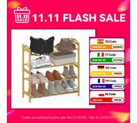 Homcom Scarpiera in Bambù per 12 Paia di Scarpe per Ingresso Corridoio Camera da Letto 67,5X24,7X72 cm