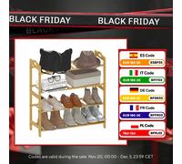 Homcom Scarpiera in Bambù per 12 Paia di Scarpe per Ingresso Corridoio Camera da Letto 67,5X24,7X72 cm