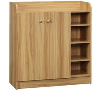 HOMCOM Armadio Scarpiera Salvaspazio e Moderna in Legno per 12 Paia di Scarpe con 4 Ripiani Aperti, 83x30x90 cm, Marrone Chiaro