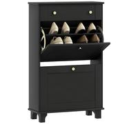 HOMCOM Scarpiera ingresso stretto, scarpiera con cassetti con ante a scomparsa e ripiano regolabile, armadio ingresso e corridoio 8 paia per ingresso e corridoio 60 x 23,5 x 98,5 cm, nero