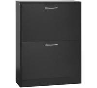 HOMCOM scarpiera moderna con 2 cassetti 60x24x80 cm nero