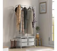 HOMCOM scarpiera moderna con 8 ganci 4 cestini 63x37x153 cm bianco