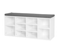 HOMCOM Scarpiera Panchina 8-10 Paia di Ripiani Regolabili Scarpe, Legno