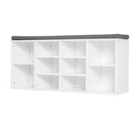 HOMCOM Scarpiera Panchina 8-10 Paia di Scarpe Ripiani Regolabili, Legno