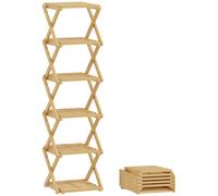 HOMCOM Scarpiera ripiegabile, porta-scarpe con 6 ripiani in bambù, per max. 9 paia di scarpe, 30 x 29 x 108 cm, Naturale Aosom Italy