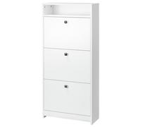 HOMCOM Scarpiera Salvaspazio in Legno per 18 Scarpe 3 Ante e 1 Ripiano