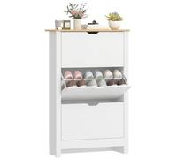 HOMCOM Scarpiera Slim Cassetti Ripiani Regolabili