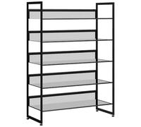 HOMCOM Scarpiera, scarpiera a 5 livelli, scarpiera per max. 15 paia di scarpe, organizzatore di scarpe con maniglia per ingresso, camera da letto, acciaio, 72 x 30 x 102 cm, nero