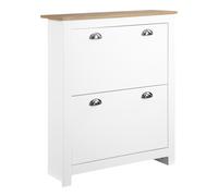 HOMCOM Scarpiera Slim 2 Cassetti e Ripiano Regolabile per 12 Paia Scarpe Bianco