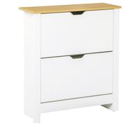 HOMCOM Scarpiera Slim 3 Cassetti per 18 Paia Scarpe e Ripiani Regolabili Bianco