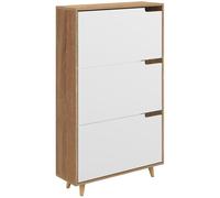 HOMCOM Scarpiera Slim in Legno a 3 Cassetti per 18-24 Paia di Scarpe Bianco