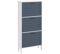 HOMCOM Scarpiera stretta Armadio per scarpe alto con 3 cassetti estraibili per 6 paia di scarpe per ingresso corridoio 53x18x108,5 cm Grigio