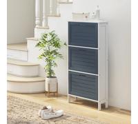 HOMCOM scarpiera stretta con 3 cassetti per 6 scarpe 53x18x108,5 cm Grigio