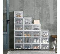 Homcom Scatole per scarpe in plastica Set di 18 organizer per riporre oggetti