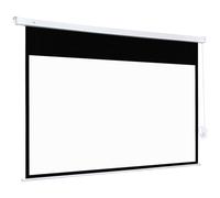 HOMCOM Telo Proiettore 100 Pollici Formato 16:9 con Montaggio a Parete o a Soffitto, Schermo per Proiezione in Plastica e Metallo con Telecomando, 247x7.5x168 cm, Bianco
