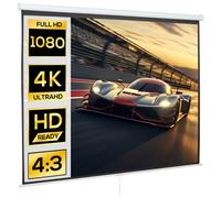 HOMCOM Schermo di Proiezione a Muro per Proiettori LED LCD Telo Proiettore 120"