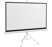 HOMCOM Telo Proiettore da 100 Pollici 4K HD Formato 16:9 con Treppiede Pieghevole e Altezza Regolabile, Schermo Proiettore Portatile, Grandangolo di 160 Gradi, per Casa, Home, Cinema, Esterno, Bianco