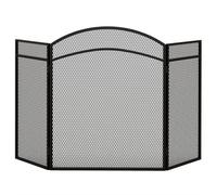 HOMCOM Schermo Parascintille per Camino Pieghevole in Metallo 96x60cm Nero | 3 Pannelli, Griglia per Caminetto, Design Classico
