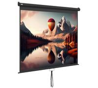 HOMCOM Schermo di Proiezione 100 Pollici Regolabile Montaggio a Soffitto e Parete, Telo per Proiettore Formato 4:3, 203x152cm, Bianco e Nero