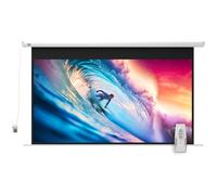 HOMCOM Schermo per Proiettore 100" 16:9 Motorizzato con Telecomando Bianco