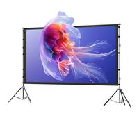 HOMCOM Schermo per Proiettore 120" 16:9 HD 4K/8K, Angolo 160° e Treppiedi Bianco