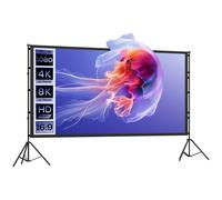 HOMCOM Schermo per Proiettore 120" 16:9 HD 4K/8K, Angolo 160° e Treppiedi Bianco