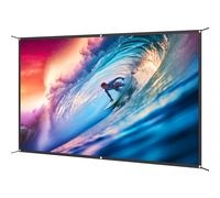 HOMCOM Telo Proiettore da 100 Pollici 4K/8K HD Formato 16:9, Altezza Regolabile Manuale, Schermo Proiettore Lavabile, Grandangolo di 160 Gradi, per Casa, Home, Cinema, Ufficio, Bianco