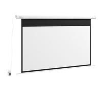 HOMCOM Schermo per Proiettore Motorizzato 84 Pollici 16:9 con Telecomando per Home Cinema Dimensioni 215x8x140cm Colore Bianco Aosom