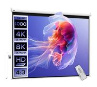 HomCom Schermo per Proiezione teli per proiettori Motorizzato 84 Pollici con Supporto Design Senza Rughe Formato Telo Retroproiezione Home Cinema