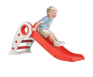 HOMCOM Scivolo per bambini +3 anni Scivolo largo pieghevole con scale Rampa lunga per giardino Parco giochi interno 120x50x56 cm Rosso