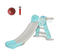 HOMCOM Scivolo per Bambini con Canestro Pieghevole Età 18+ Mesi 140x87x75cm