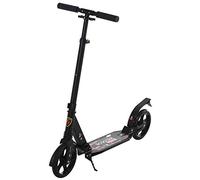 HOMCOM Scooter pieghevole con manubrio regolabile Scooter leggero regolabile in altezza per adulti e bambini (oltre 14 anni) Skateboard con freno Ruote grandi Ø200 mm Alluminio Carico 100kg