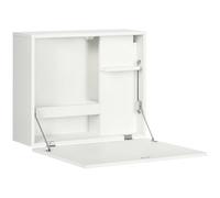 HOMCOM Scrivania a Muro Pieghevole e Salvaspazio 60x21.5x50 cm Bianco